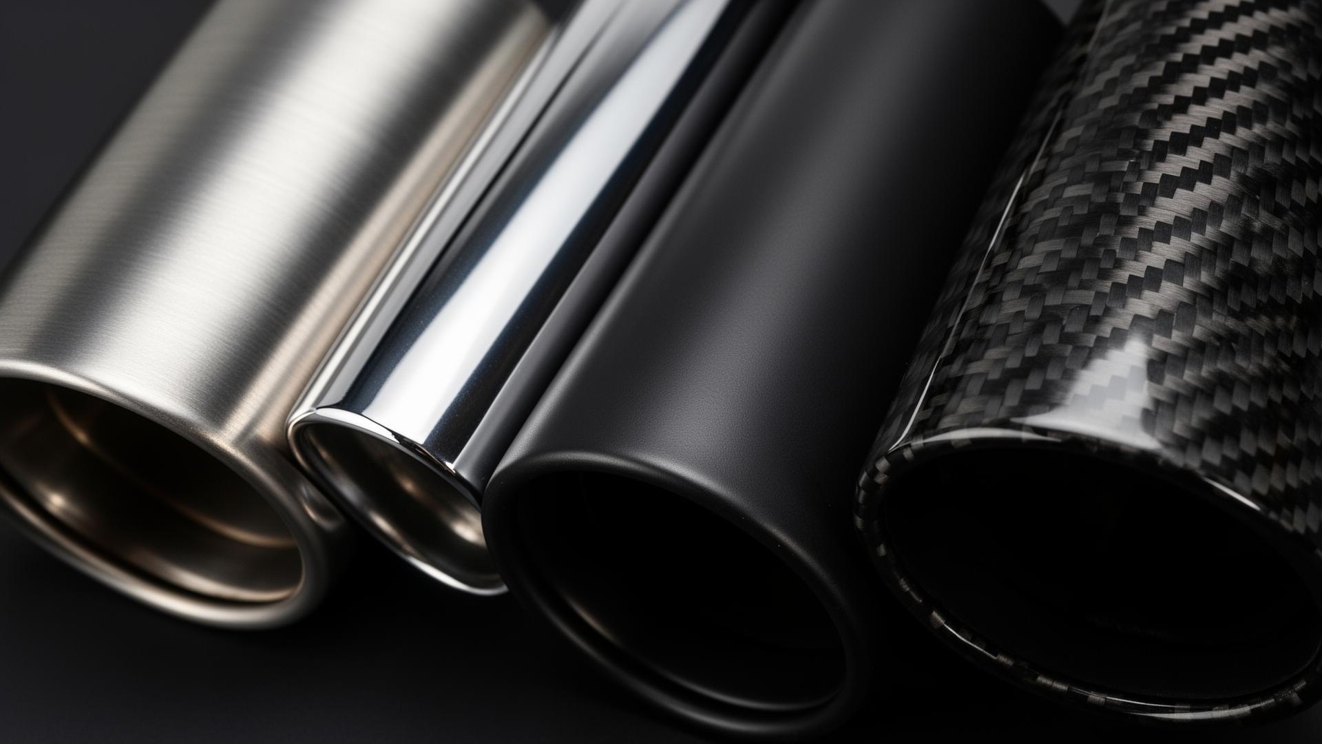 Materiály koncoviek výfuku detailné zobrazenie